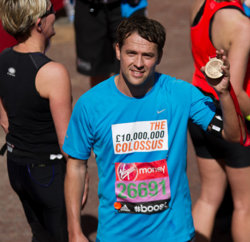 Michael Owen finishing London Marathon